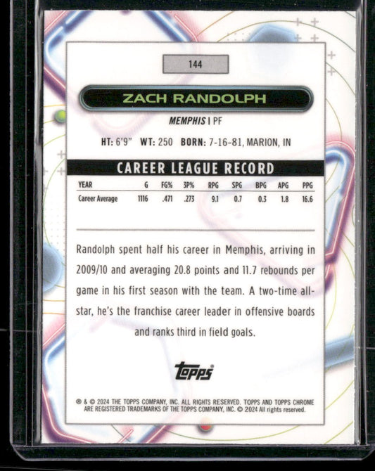 2023-24 Topps Chrome Cosmic #144 Zach Randolph