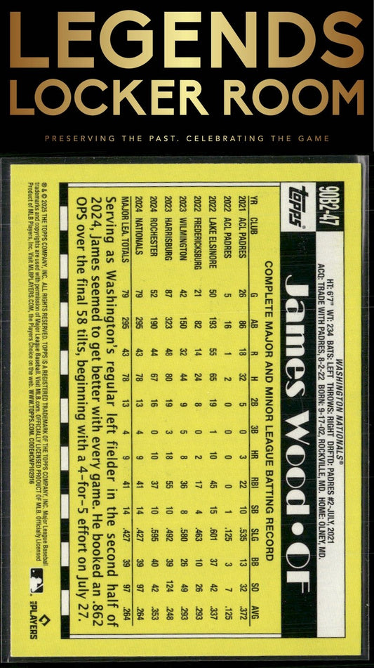 2025 Topps #90B2-47 James Wood 1990 Topps Baseball 35th Anniversary (Series Two)
