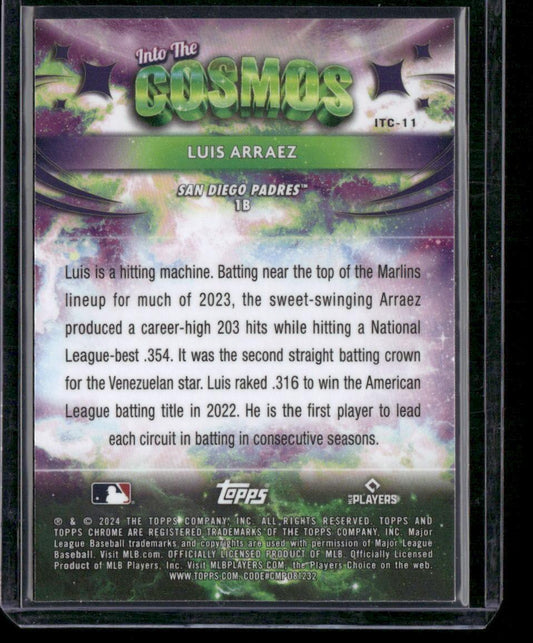 2024 Topps Chrome Cosmic #ITC-11 Luis Arraez Into the Cosmos