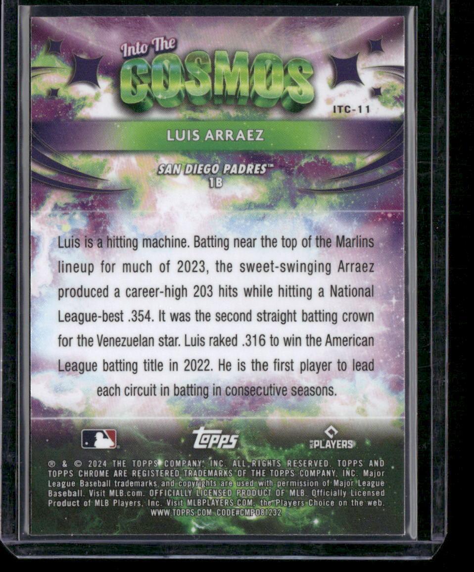 2024 Topps Chrome Cosmic #ITC-11 Luis Arraez Into the Cosmos