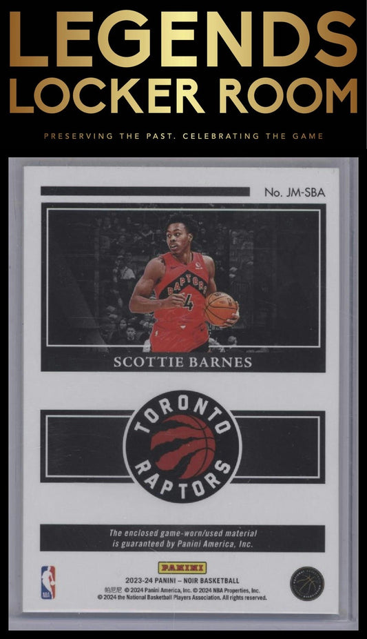 2023-24 Panini Noir #JM-SBA Scottie Barnes Jumbo Material #/99