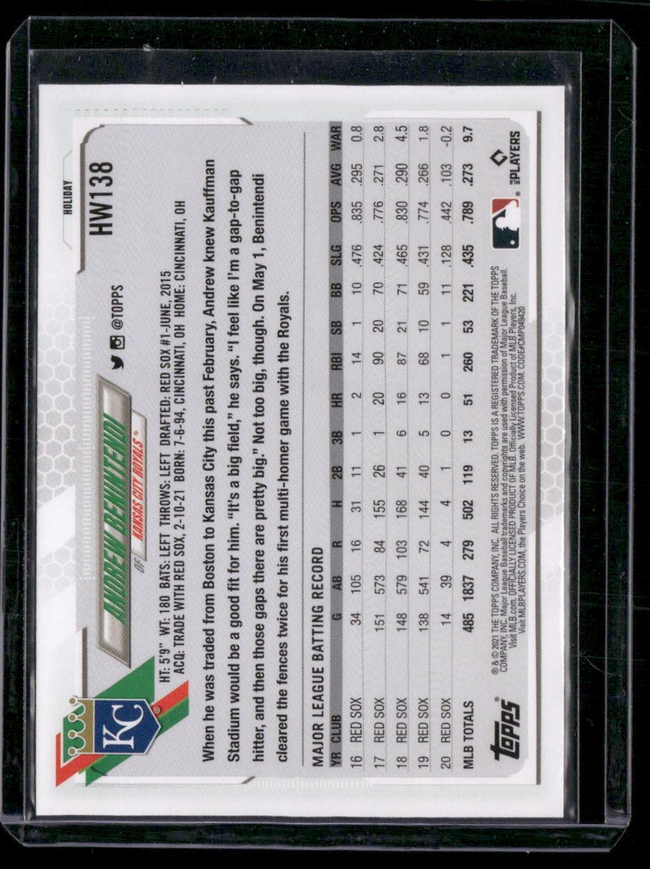 2021 Topps Holiday #HW138 Andrew Benintendi