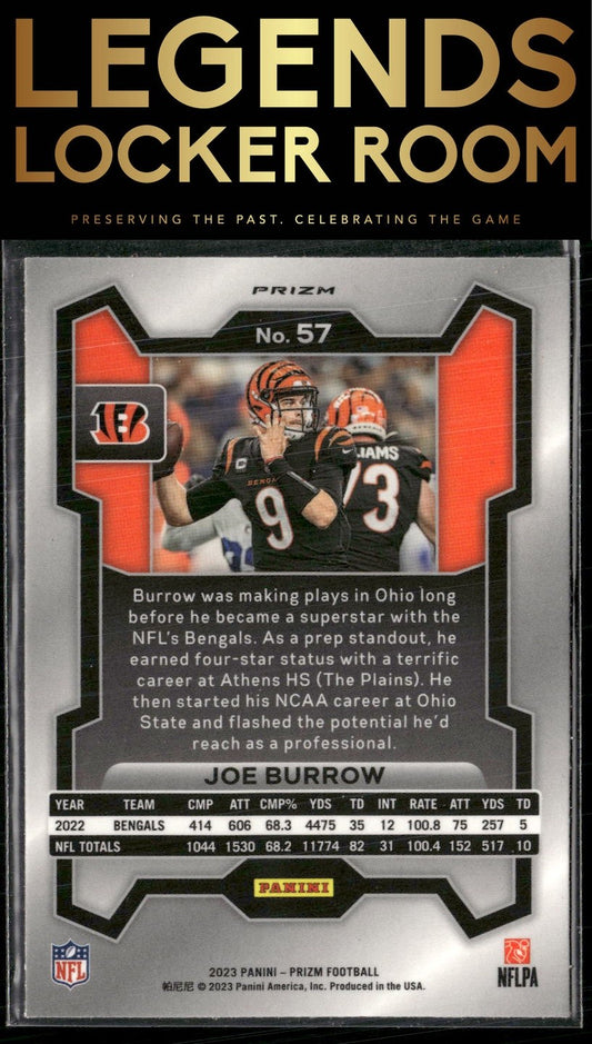 2023 Panini Prizm #57 Joe Burrow Orange Ice