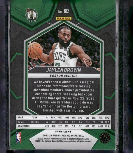 2023-24 Panini Mosaic #182 Jaylen Brown Green