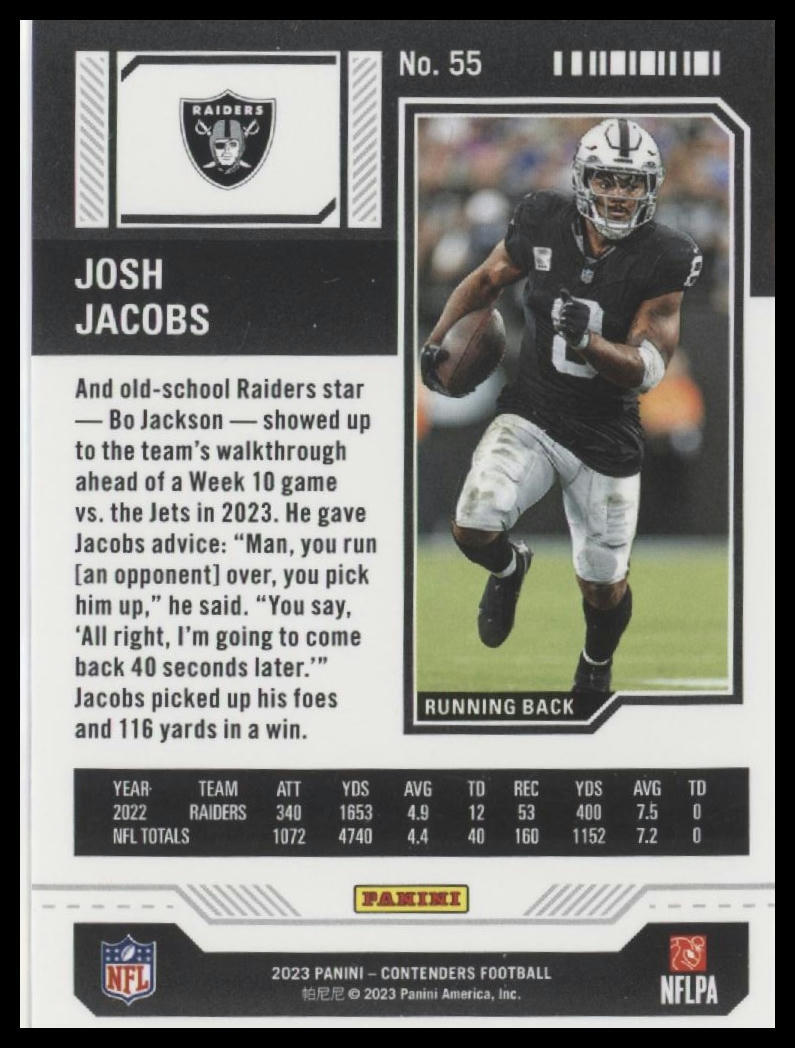 2023 Panini Contenders #55 Josh Jacobs