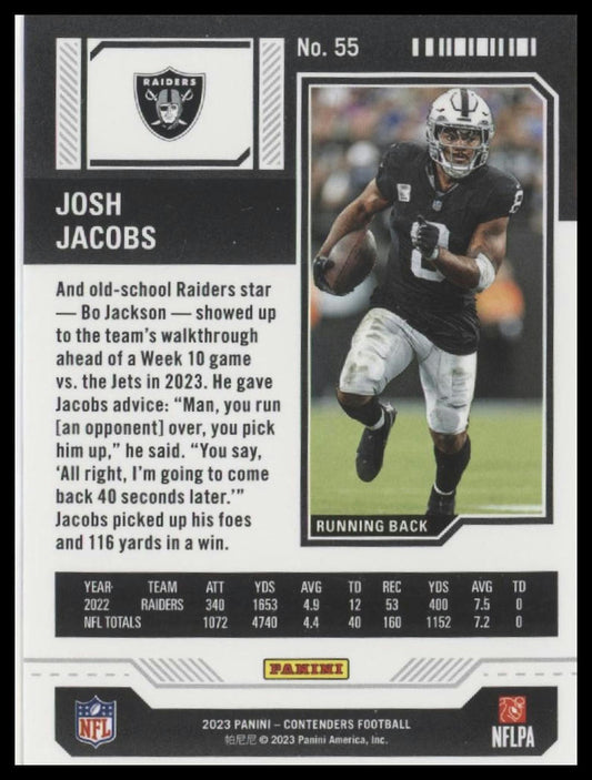2023 Panini Contenders #55 Josh Jacobs