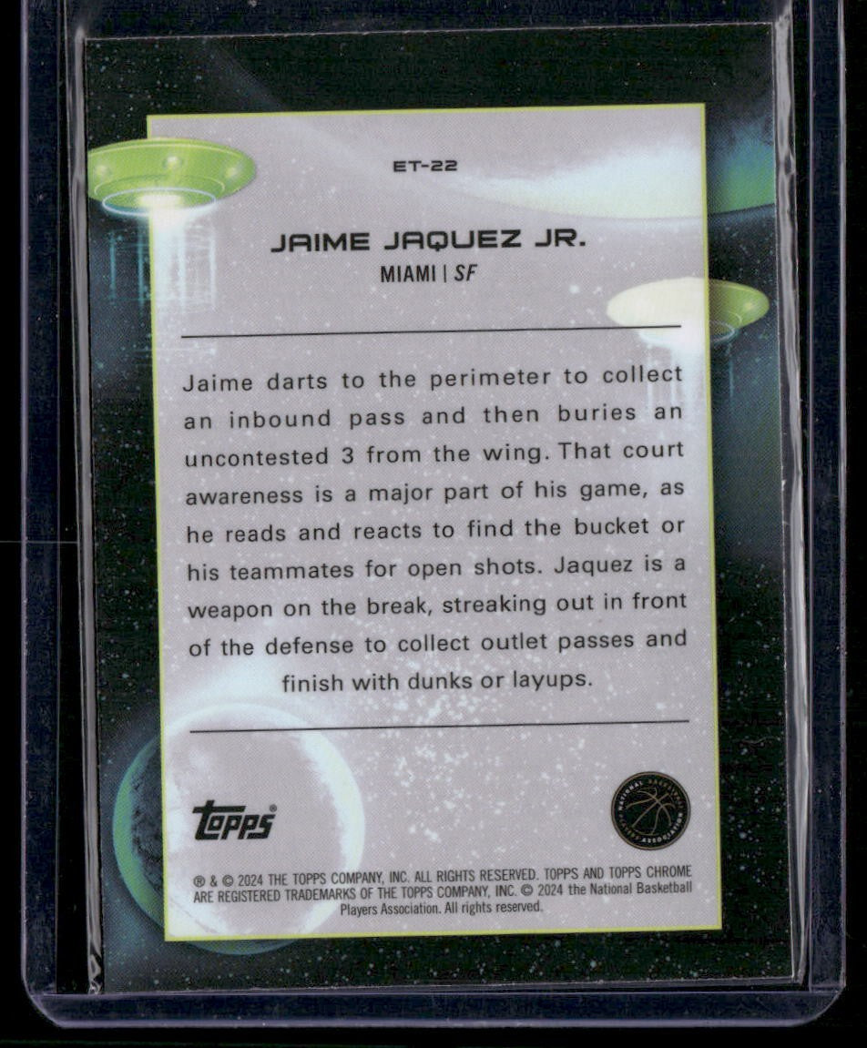 2023-24 Topps Chrome Cosmic #ET-22 Jaime Jaquez Jr. Extraterrestrial Talent
