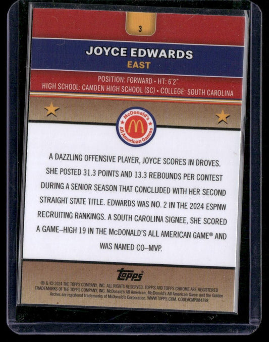 2024 Topps Chrome McDonald's All-American #3 Joyce Edwards