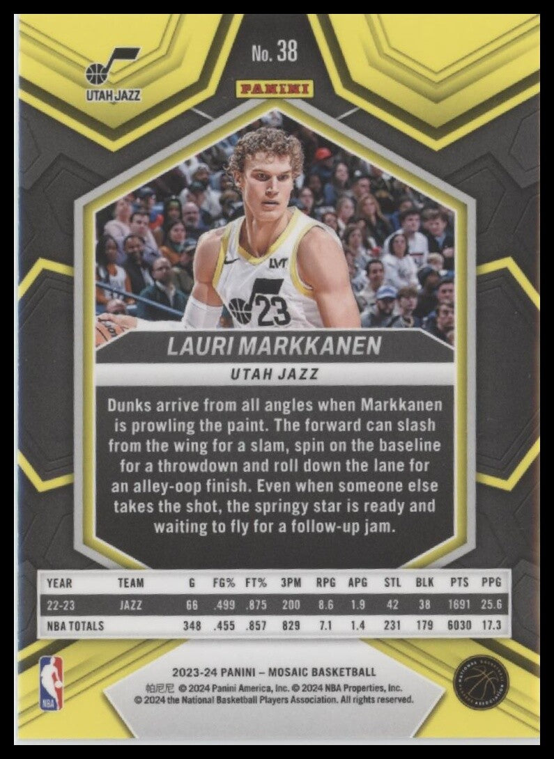 2023-24 Panini Mosaic #38 Lauri Markkanen