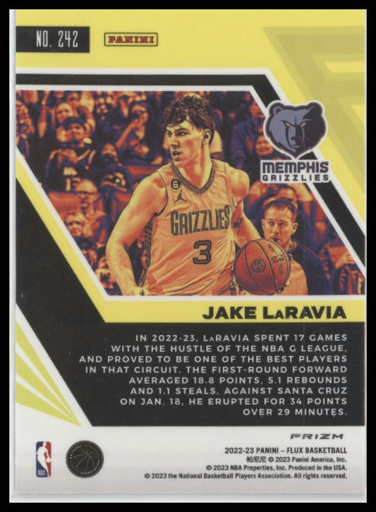 2022-23 Panini Flux #242 Jake LaRavia Red Cracked Ice