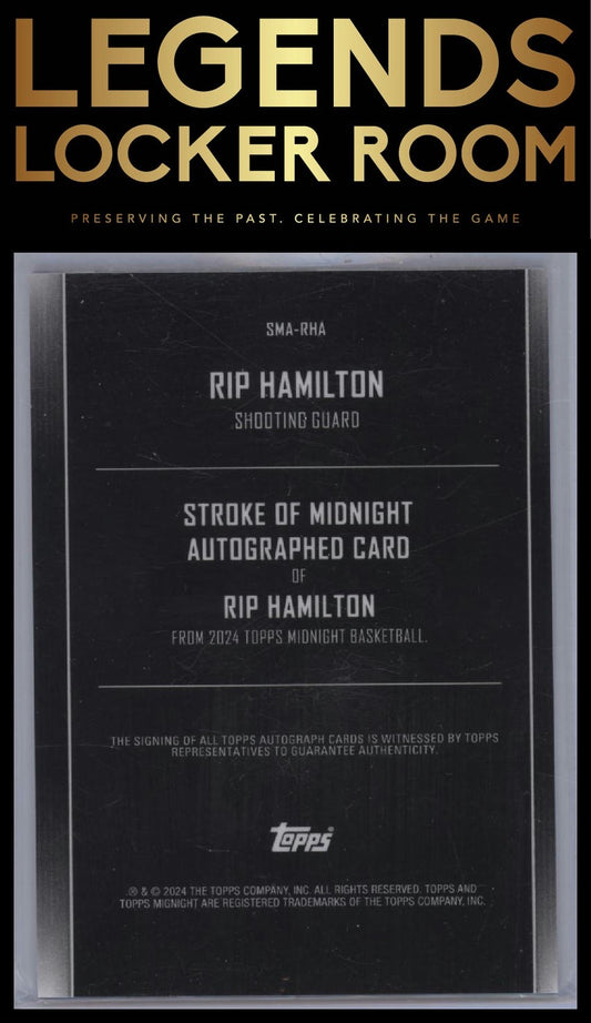 2023-24 Topps Midnight #SMA-RHA Rip Hamilton Stroke of Midnight Autographs
