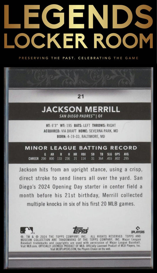 2024 Topps Museum Collection #21 Jackson Merrill