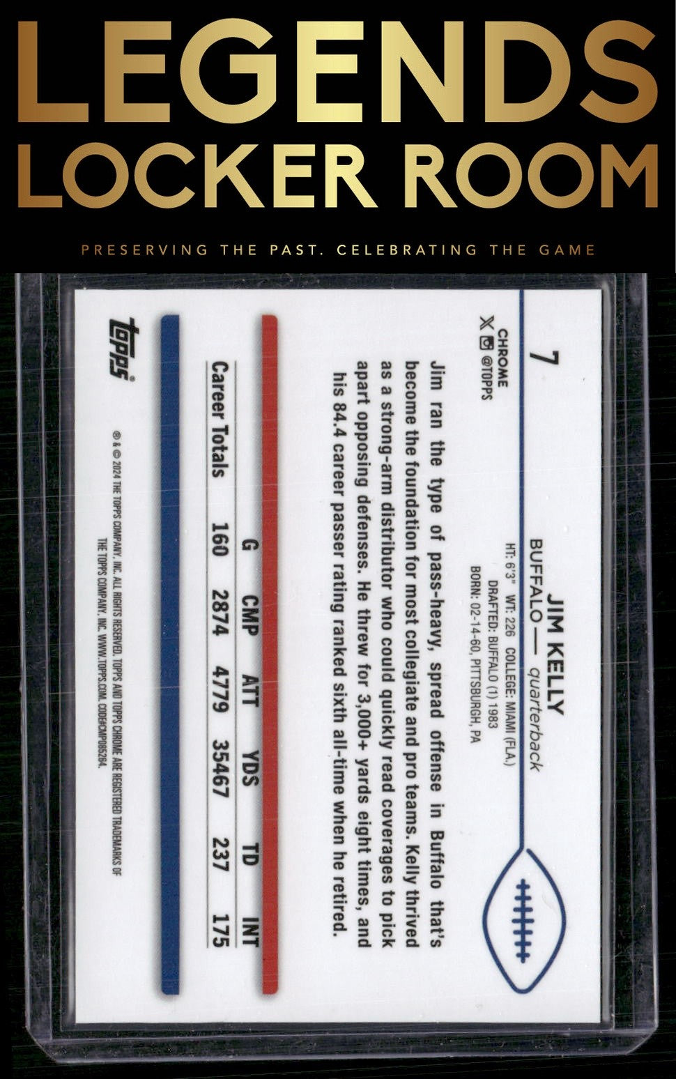 2024 Topps Chrome #7 Jim Kelly Camo Refractor