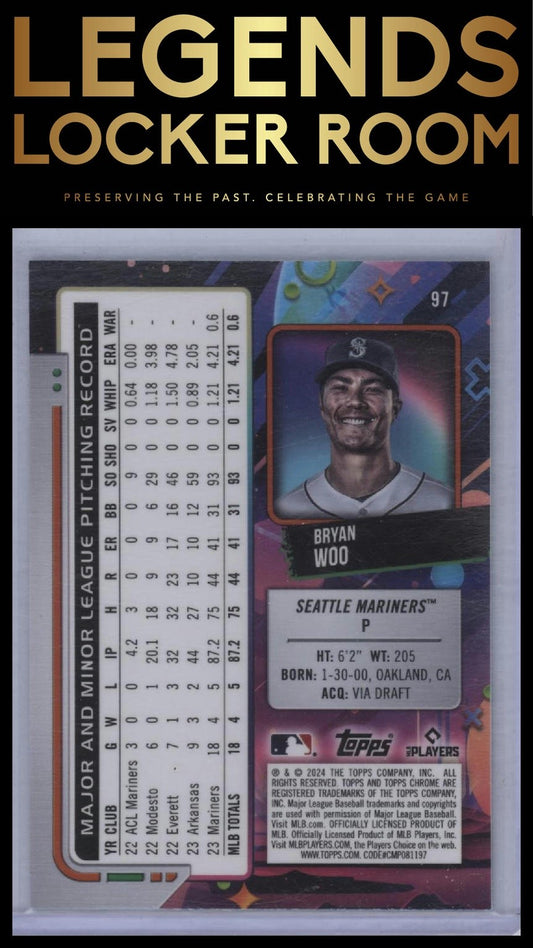 2024 Topps Chrome Cosmic #97 Bryan Woo Aqua Equinox Refractors #/199