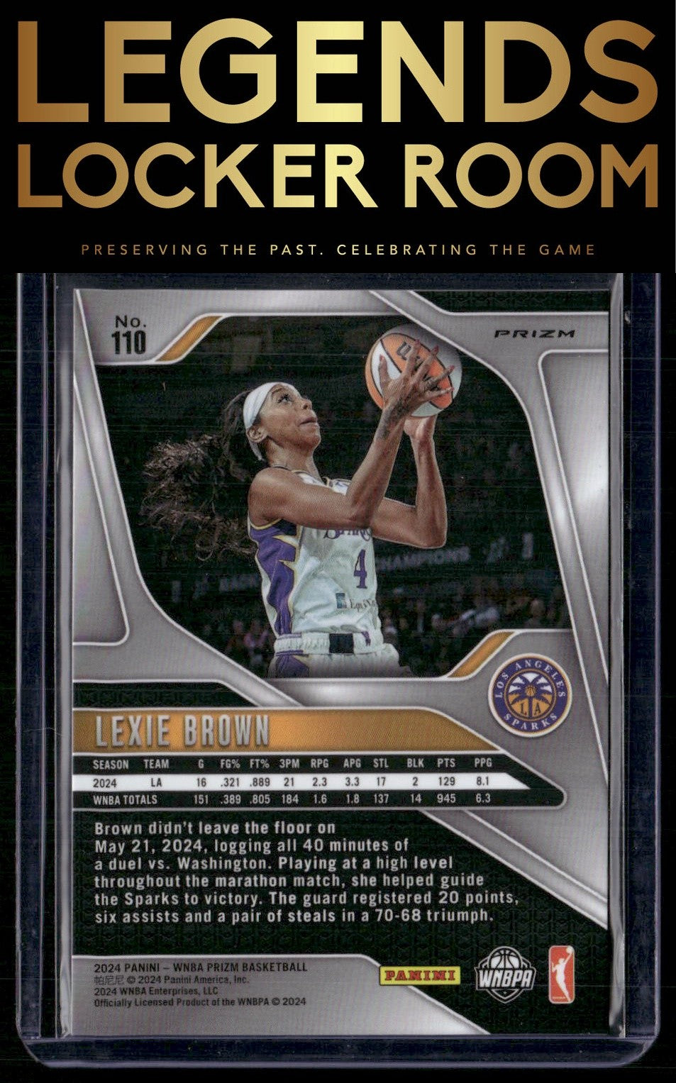 2024 Panini Prizm WNBA #110 Lexie Brown Silver Prizms