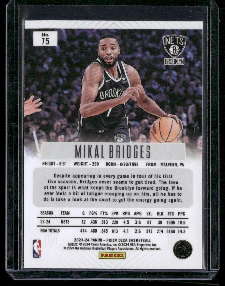 2023-24 Panini Prizm Deca #75 Mikal Bridges