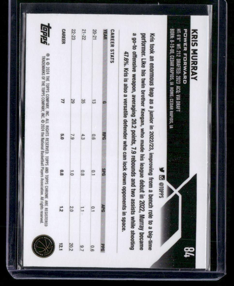 2023-24 Topps Chrome #84 Kris Murray