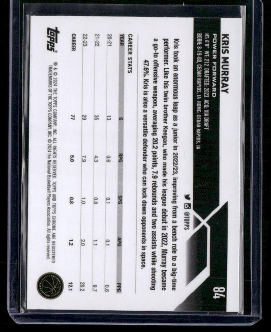 2023-24 Topps Chrome #84 Kris Murray