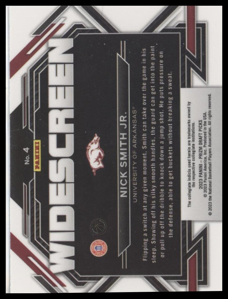 2023 Panini Prizm Draft Picks #4 Nick Smith Jr. Widescreen