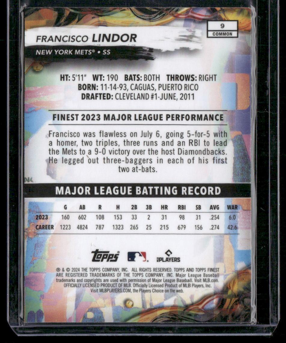2024 Finest #9 Francisco Lindor