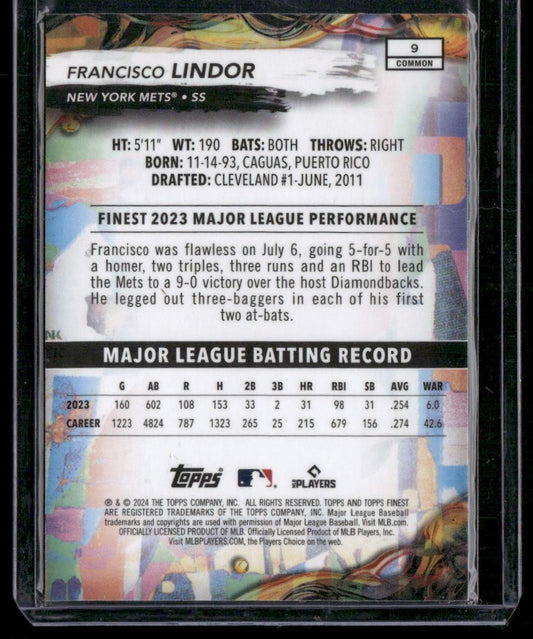 2024 Finest #9 Francisco Lindor