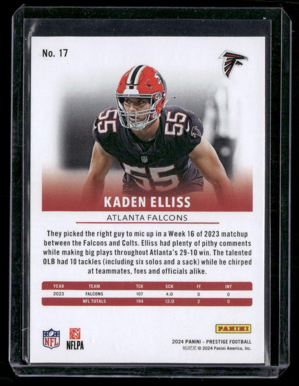 2024 Panini Prestige #17 Kaden Elliss