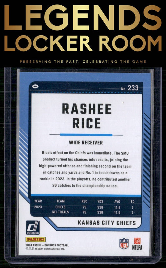2024 Donruss #233 Rashee Rice Press Proof Red