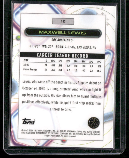 2023-24 Topps Chrome Cosmic #185 Maxwell Lewis