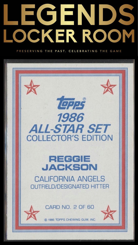 1986 Topps #2 Reggie Jackson 1986 All-Star Set Collector's Edition