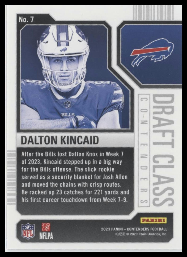 2023 Panini Contenders #7 Dalton Kincaid Draft Class Contenders