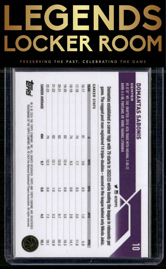 2023-24 Topps Chrome Sapphire Edition #10 Domantas Sabonis