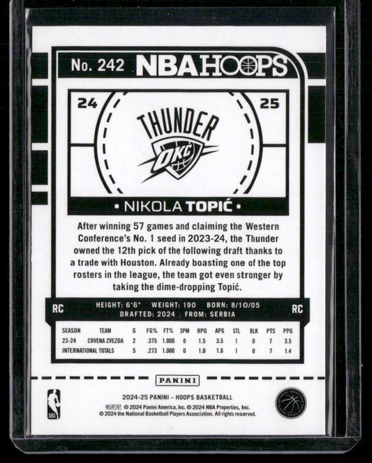 2024-25 Hoops #242 Nikola Topic