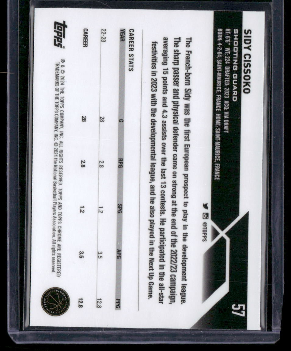 2023-24 Topps Chrome Sapphire #57 Sidy Cissoko