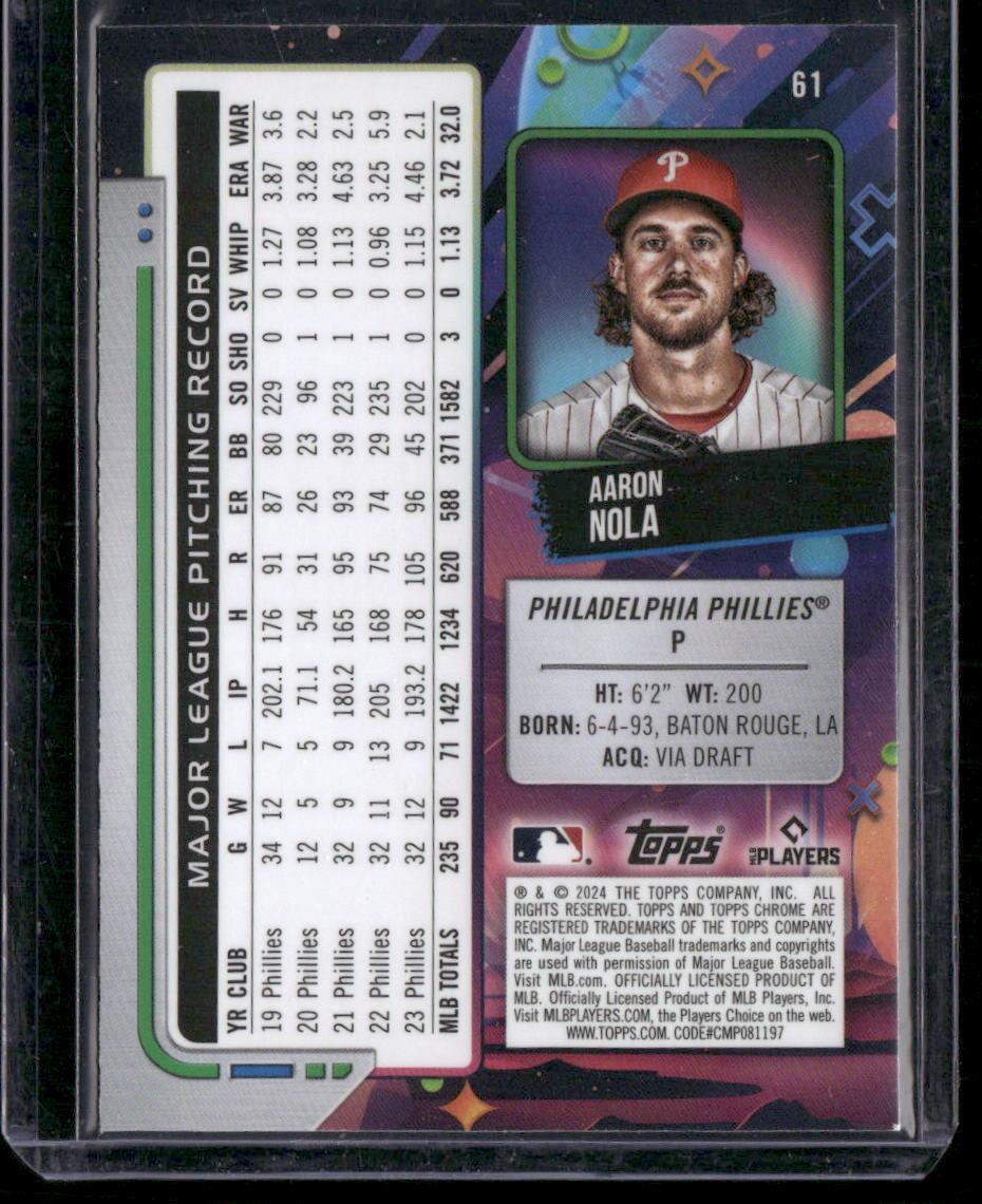 2024 Topps Chrome Cosmic #61 Aaron Nola