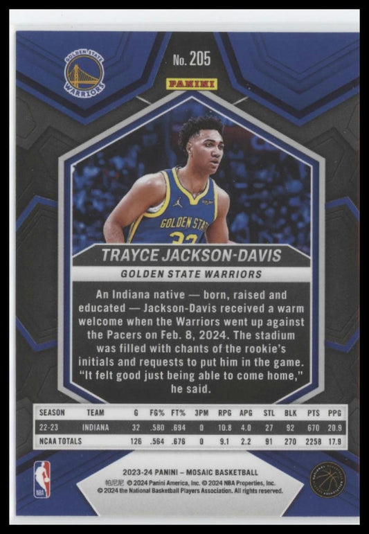 2023-24 Panini Mosaic #205 Trayce Jackson-Davis