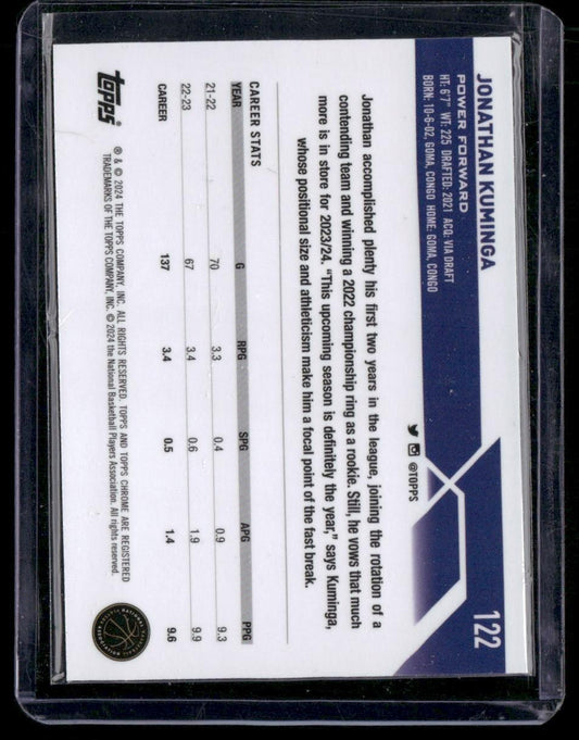 2023-24 Topps Chrome #122 Jonathan Kuminga