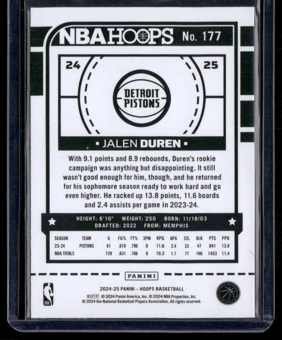 2024-25 Hoops #177 Jalen Duren Impulse