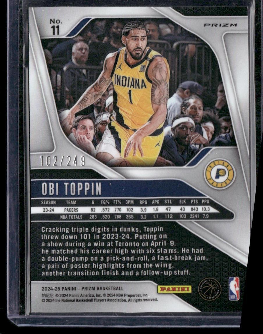 2024-25 Panini Prizm #11 Obi Toppin Prizms Skewed #/249