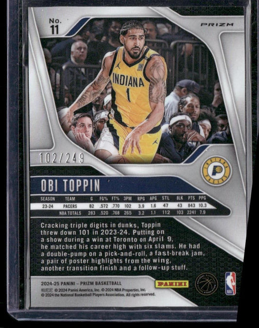 2024-25 Panini Prizm #11 Obi Toppin Prizms Skewed #/249