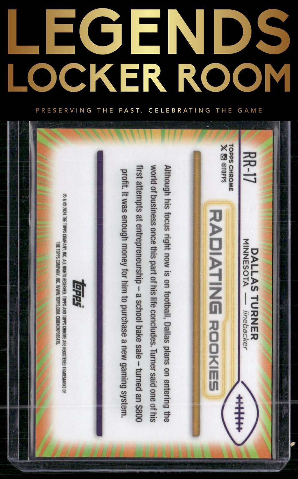 2024 Topps Chrome #RR-17 Dallas Turner Chrome Radiating Rookies