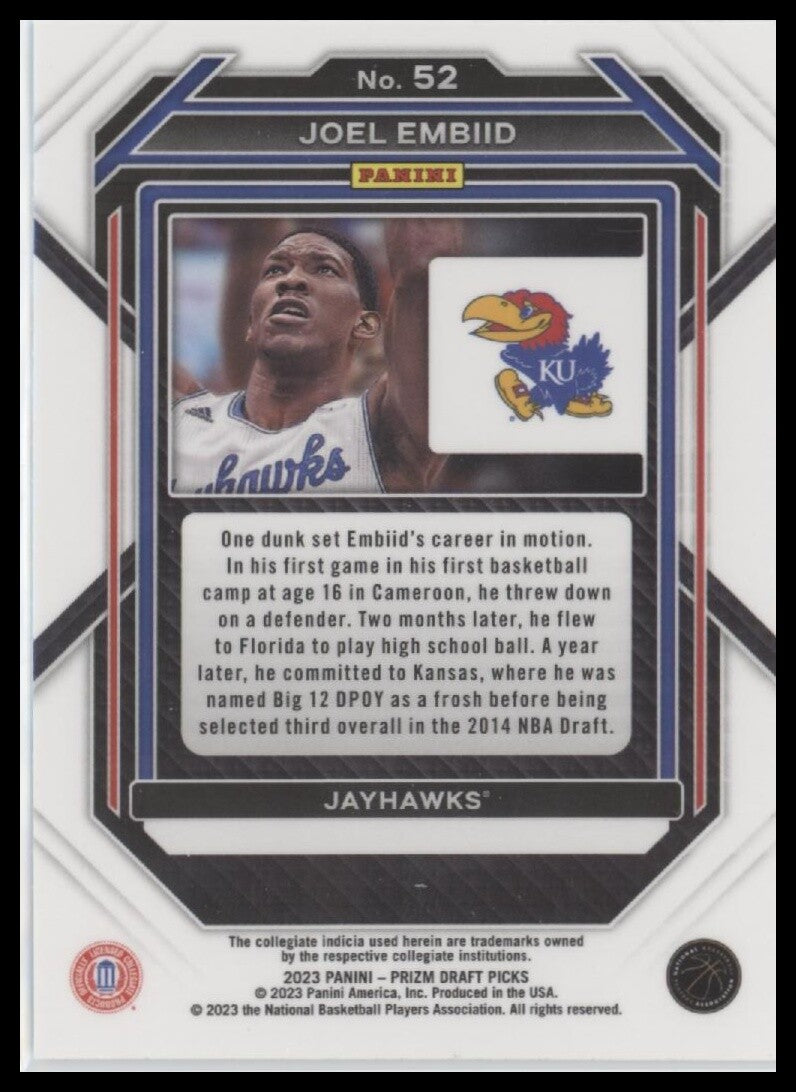 2023 Panini Prizm Draft Picks #52 Joel Embiid