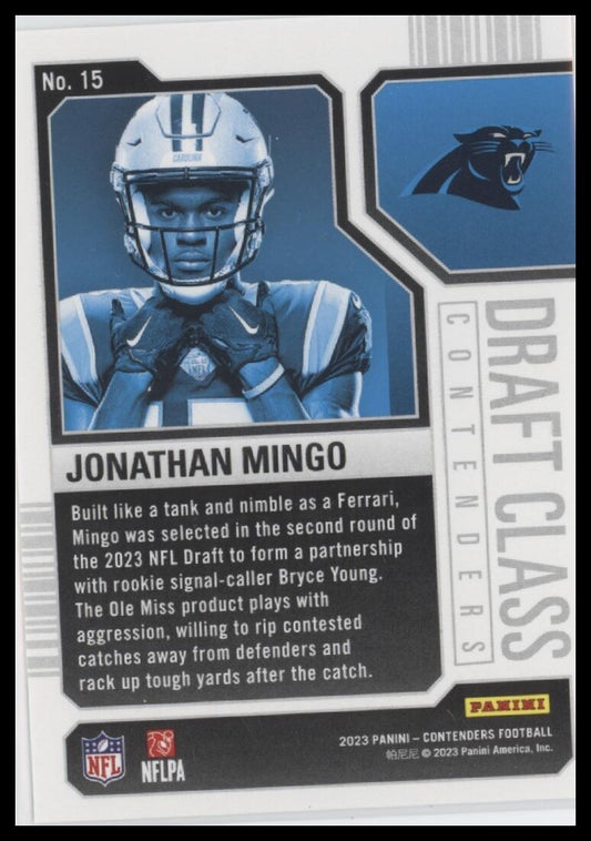 2023 Panini Contenders #15 Jonathan Mingo Draft Class Contenders