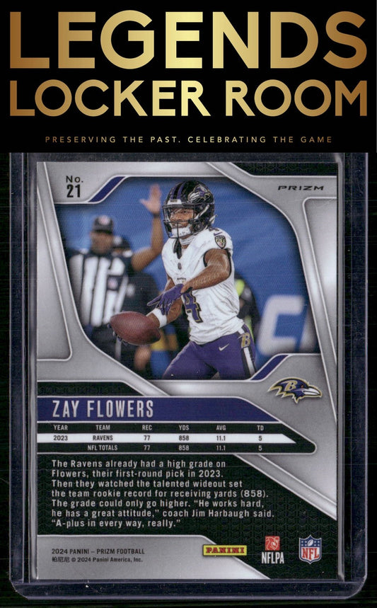 2024 Panini Prizm #21 Zay Flowers Silver