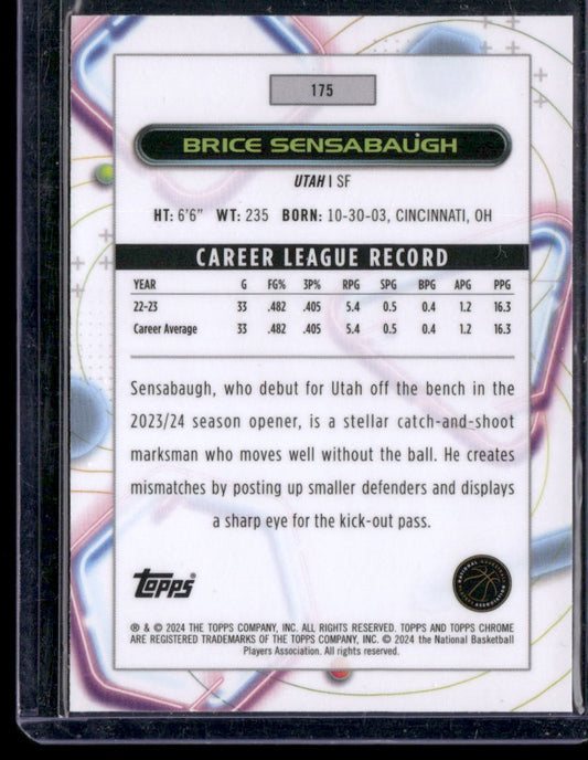 2023-24 Topps Chrome Cosmic #175 Brice Sensabaugh