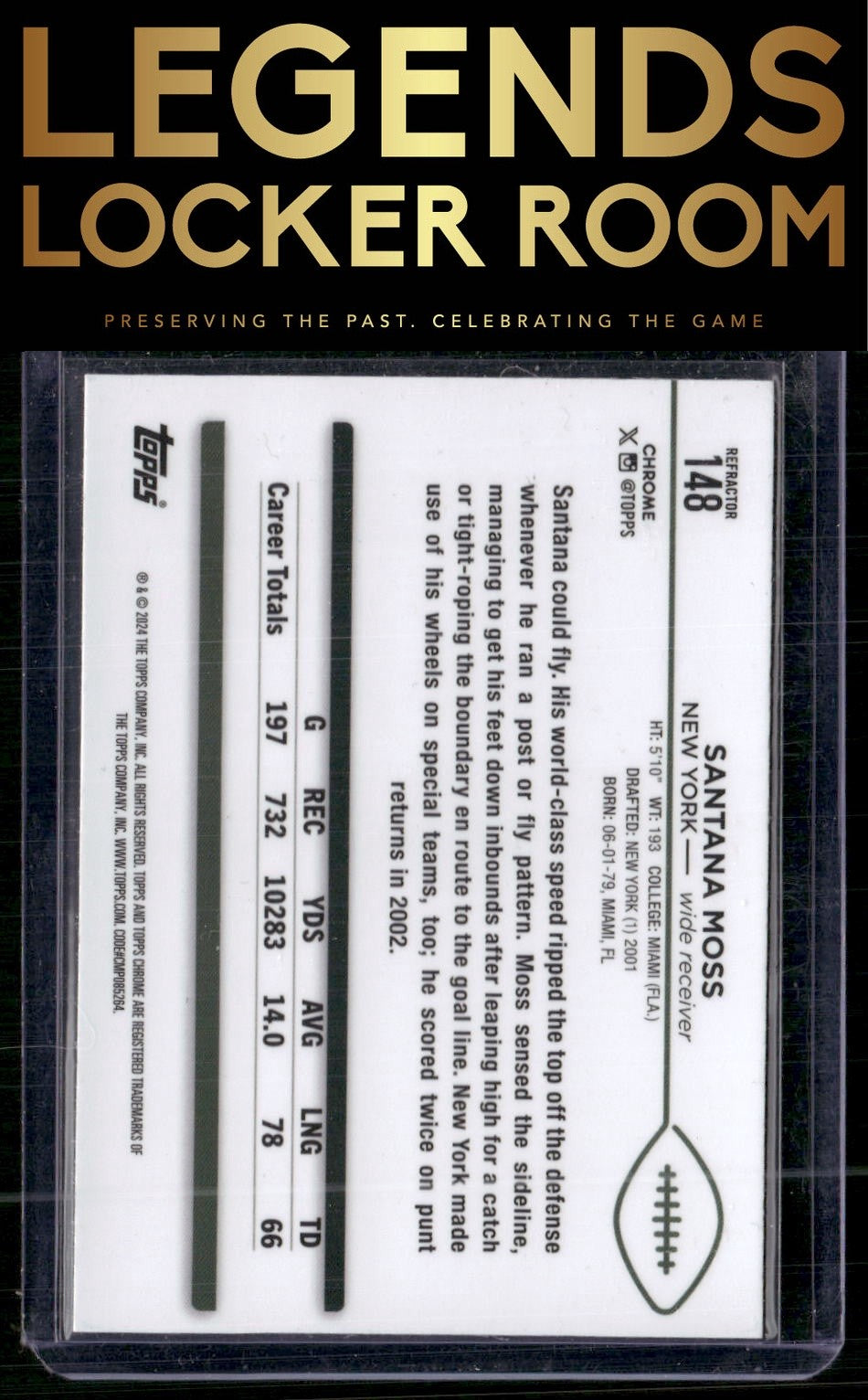 2024 Topps Chrome #148 Santana Moss Refractor