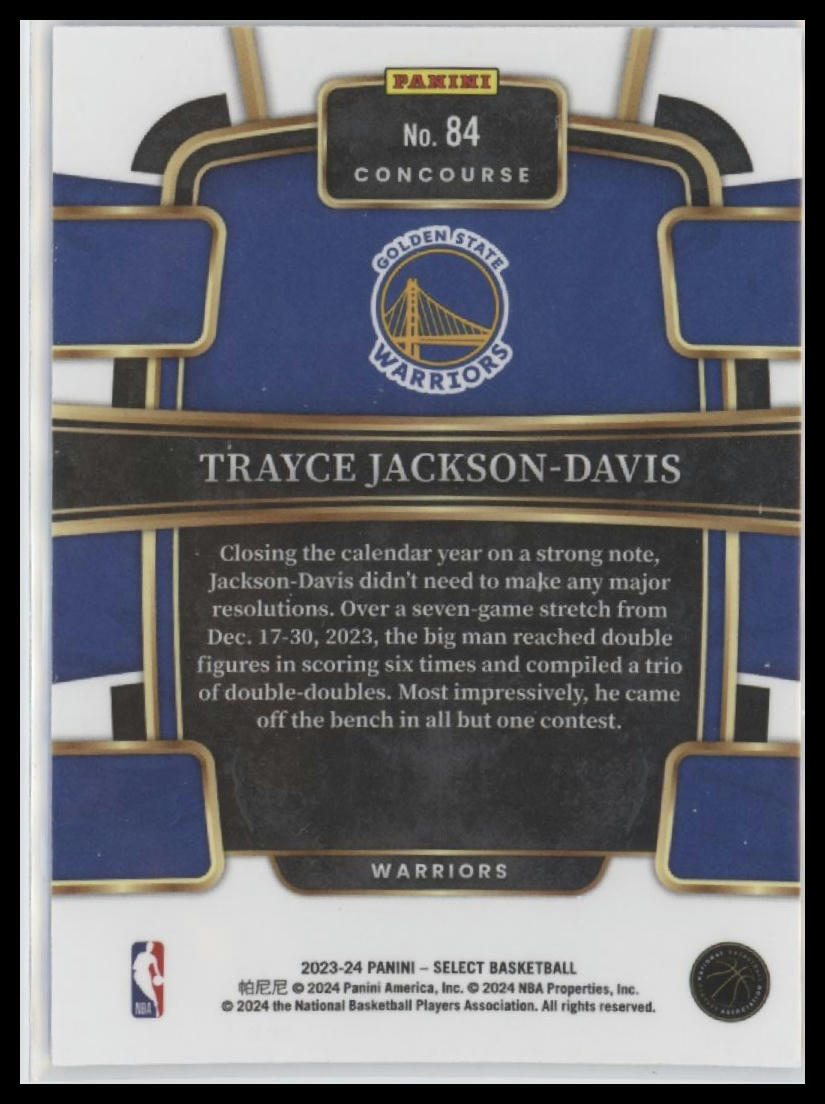 2023-24 Panini Select #84 Trayce Jackson-Davis Blue (Retail Base)