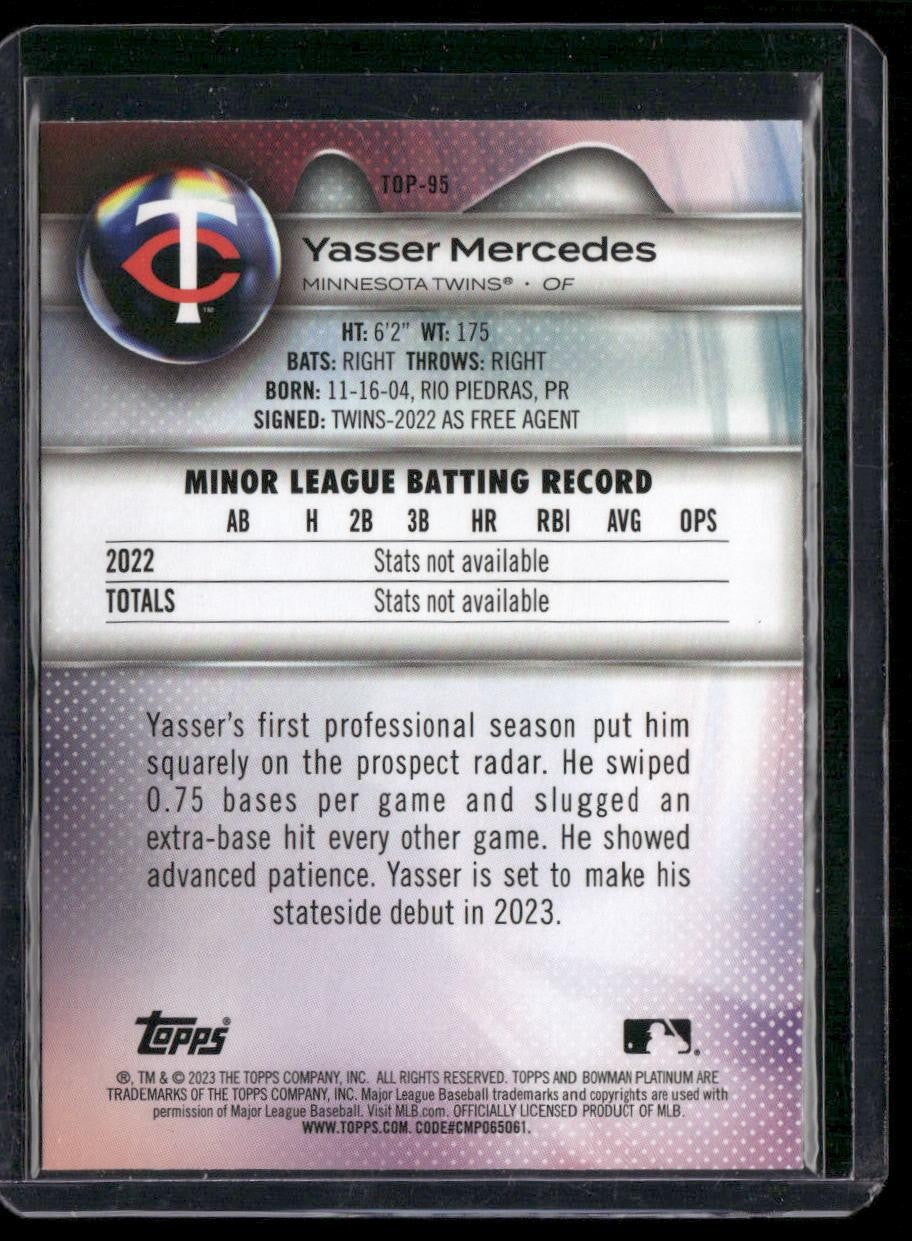 2023 Bowman Platinum #TOP-95 Yasser Mercedes Top Prospects
