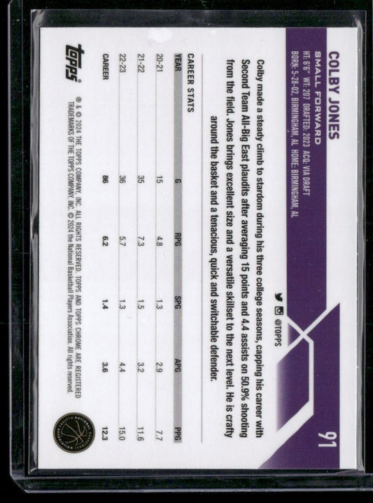 2023-24 Topps Chrome #91 Colby Jones