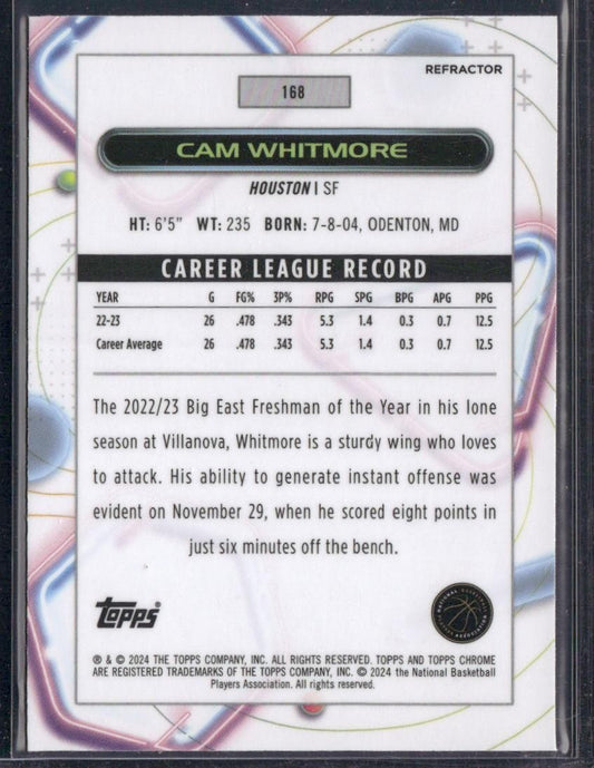 2023-24 Topps Chrome Cosmic #168 Cam Whitmore Refractors