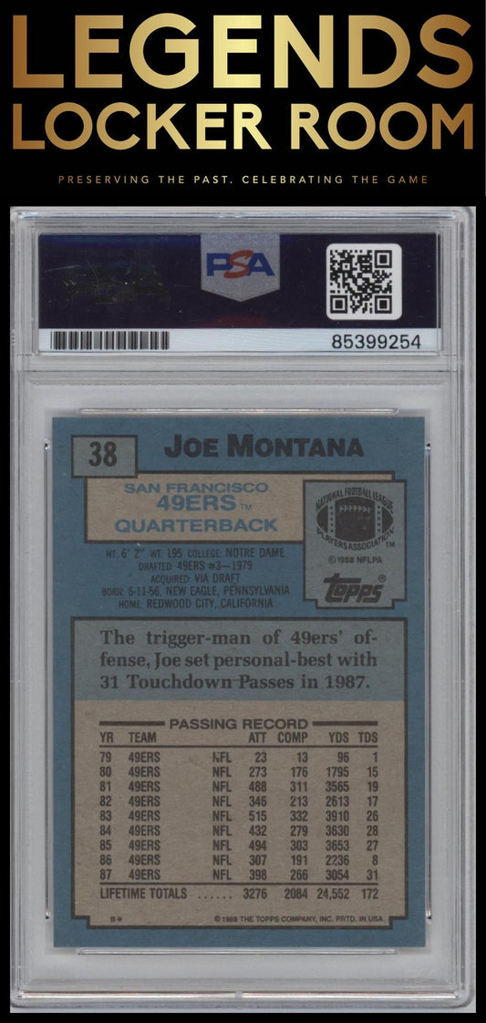 1988 Topps #38 Joe Montana Autograph PSA Authentic